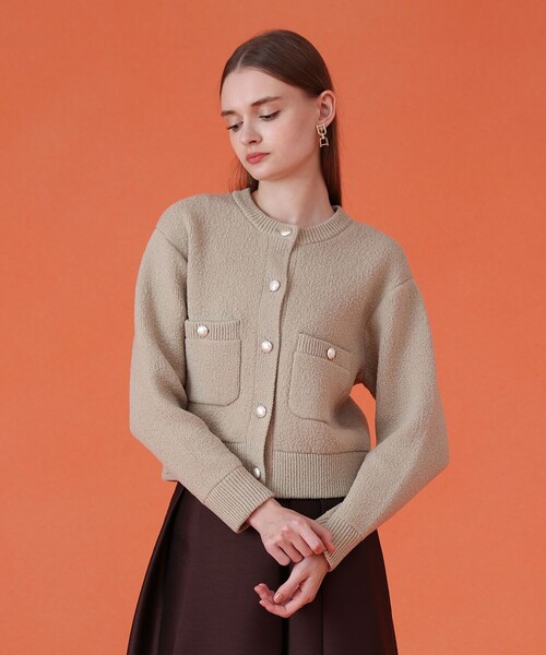 ANAYI（アナイ） カーディガン ウールブークレブルゾン カーディガン