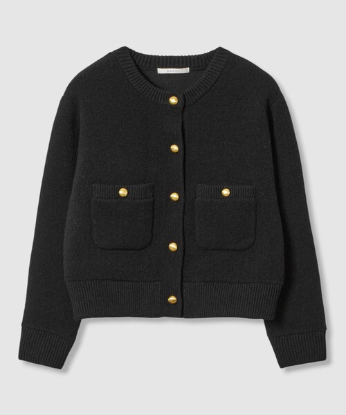 ANAYI アナイ パールブレードブルゾン ブラック カーディガン 完売品 M ANAYI アナイ パールブレードブルゾン ブラック カーディガン 完売品 M