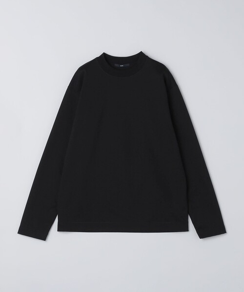 s'yte ブラック クルーネック長袖カットソー SHIPS（シップス） tシャツ SHIPS: ハイゲージ クルーネック ロング