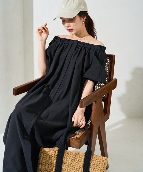 FREAK'S STORE（フリークスストア） 半袖ワンピース MEDIUM ブラック