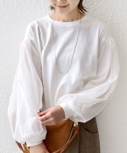 SHIPS（シップス） tシャツ 「WEB限定」「手洗い可能」シアー コンビ