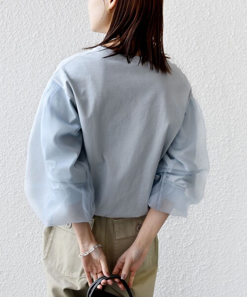 SHIPS（シップス） tシャツ 「WEB限定」「手洗い可能」シアー コンビ