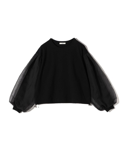 最終値下げ　完売品　シースループルオーバー　BLACK　黒 SHIPS（シップス） tシャツ 「WEB限定」「手洗い可能」シアー コンビ