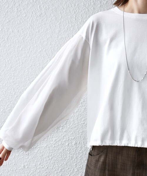 SECRET TROPHY⭐︎レース付きストレッチシャツ⭐︎ moment+ tシャツ 「累計販売枚数1万枚突破！」アシンメトリードロスト