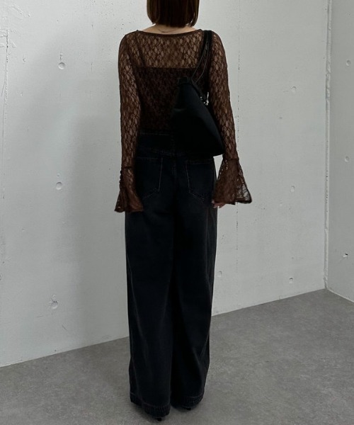 archives（アルシーヴ） tシャツ カットレースフレアスリーブTOPS