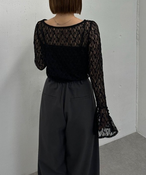 archives（アルシーヴ） tシャツ カットレースフレアスリーブTOPS