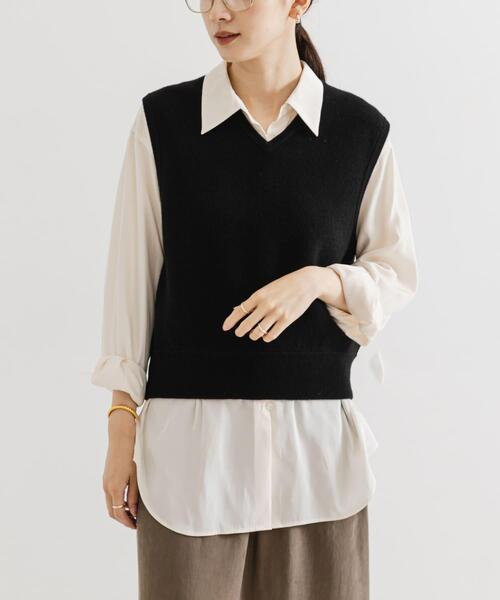 アーバンリサーチ（URBAN RESEARCH）/『別注』ROUTINE×URBAN RESEARCH　WOOL KNIT VEST URBAN RESEARCH（アーバンリサーチ） ニット セーター ウールカシミヤV