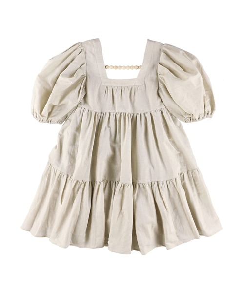 「ALEXIA STAM」 半袖ワンピース M ベージュ レディース_画像2