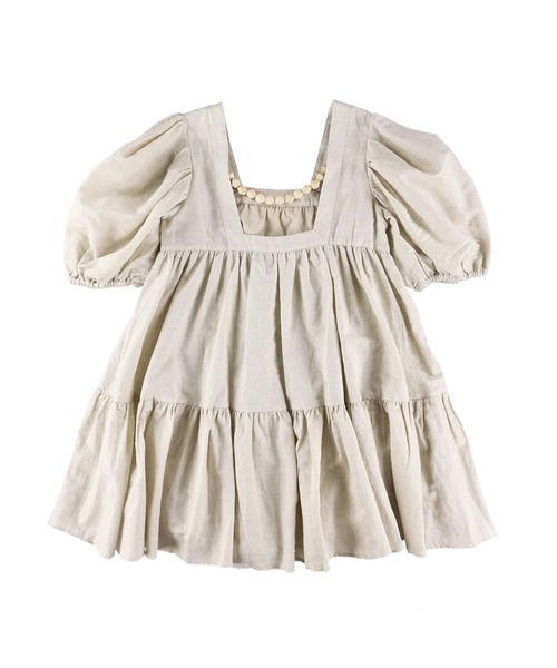 「ALEXIA STAM」 半袖ワンピース M ベージュ レディース_画像3