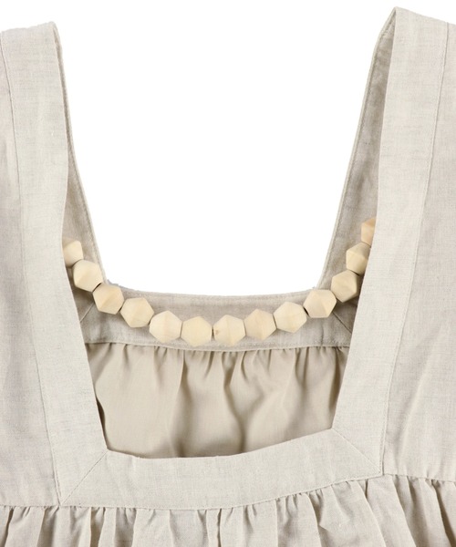 「ALEXIA STAM」 半袖ワンピース M ベージュ レディース_画像4