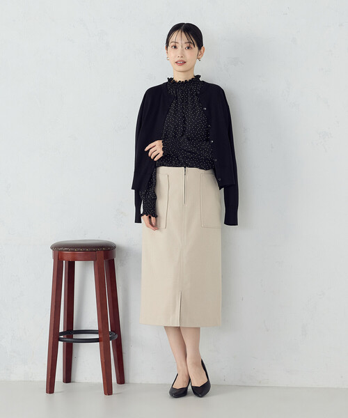 COMME CA ISM（コムサイズム） スカート フラノ調ジャージータイト