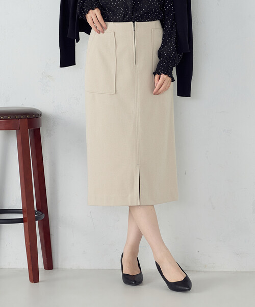 COMME CA ISM（コムサイズム） スカート フラノ調ジャージータイト