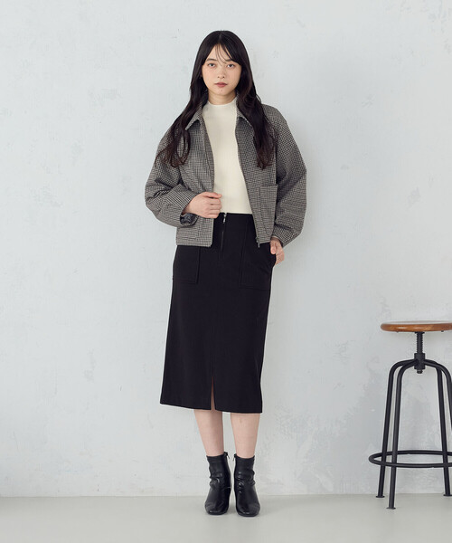 COMME CA ISM（コムサイズム） スカート フラノ調ジャージータイト