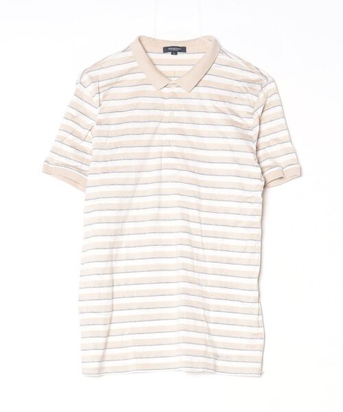BURBERRY（バーバリー） ボーダー柄半袖ポロシャツ L ベージュ メンズ