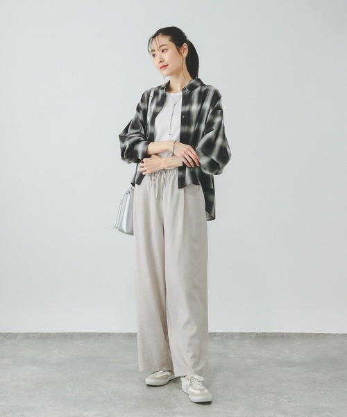 「GLOBAL WORK」 イージーパンツ MEDIUM ネイビー レディース_画像2