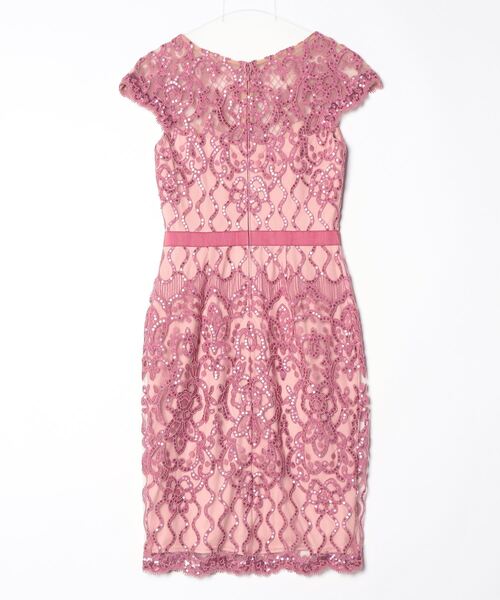 「Tadashi Shoji 」 レースノースリーブワンピース 0 ピンク レディース_画像2