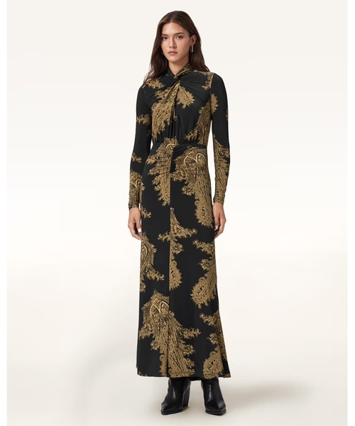 ワンピース mina ALLSAINTS（オールセインツ） ワンピース MINA SLIM FIT PRINTED MAXI