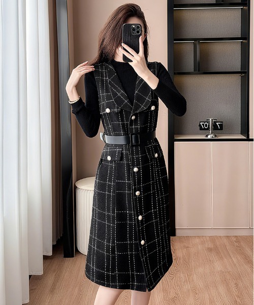 gossip!ロサンゼルス ワンピース Y2K レトロ チェック柄ベスト