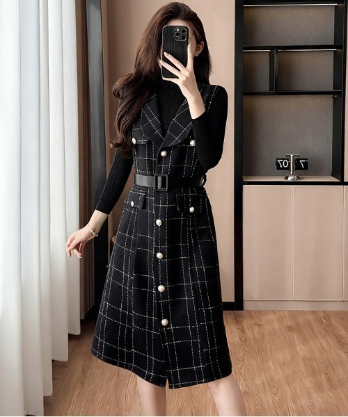 gossip!ロサンゼルス ワンピース Y2K レトロ チェック柄ベスト