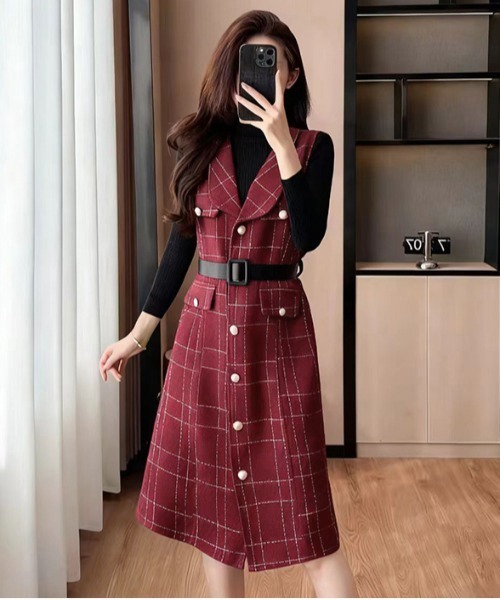 gossip!ロサンゼルス ワンピース Y2K レトロ チェック柄ベスト