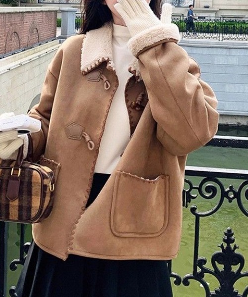 ＆soiree（アンドソワレ） ブルゾン アウター パッチワークスエード