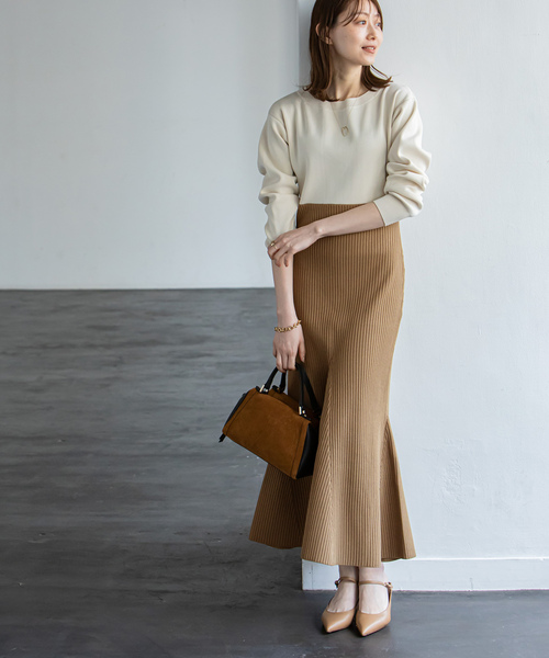 「NOBLE」 ニットワンピース FREE オフホワイト レディース_画像3