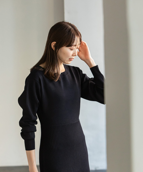 「NOBLE」 ニットワンピース FREE オフホワイト レディース_画像5