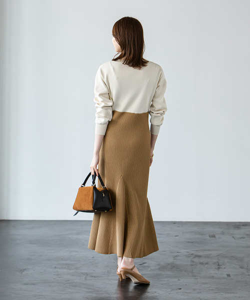 「NOBLE」 ニットワンピース FREE オフホワイト レディース_画像6