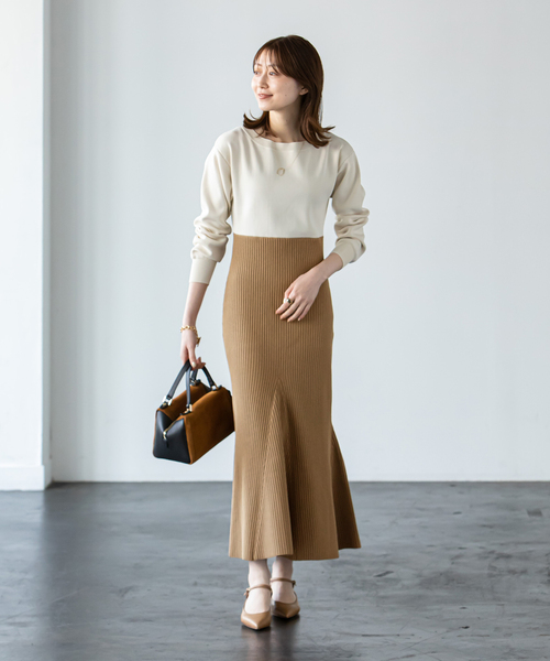 「NOBLE」 ニットワンピース FREE オフホワイト レディース_画像8