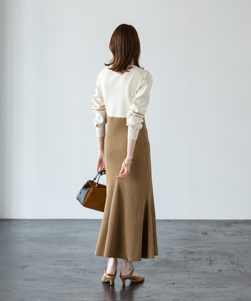 「NOBLE」 ニットワンピース FREE オフホワイト レディース_画像9