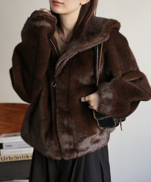 sakishimatokyo ブルゾン アウター フェイクファージップアップ