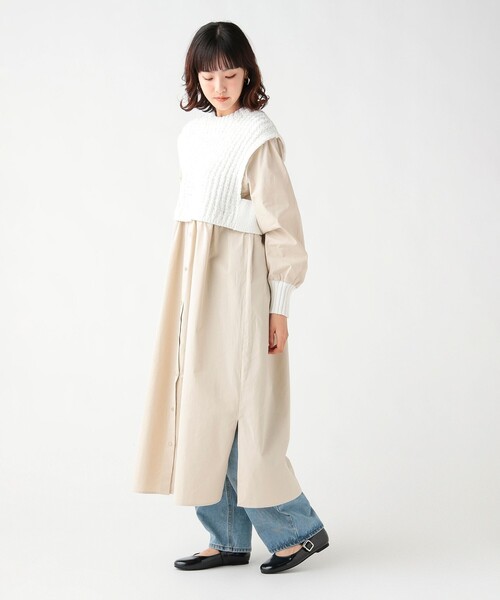 BEAMS HEART（ビームス ハート） ワンピース ニット × ドッキング