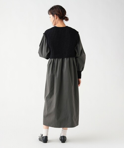 BEAMS HEART（ビームス ハート） ワンピース ニット × ドッキング