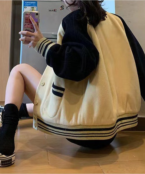 「MAISON DE THERESE」 スタジャン M アイボリー レディース_画像2