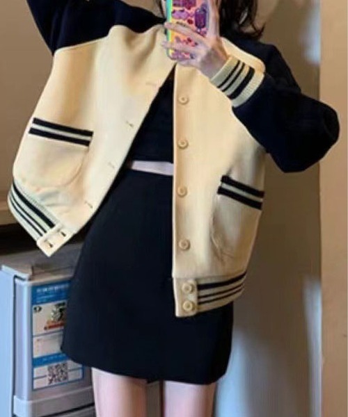 「MAISON DE THERESE」 スタジャン M アイボリー レディース_画像6