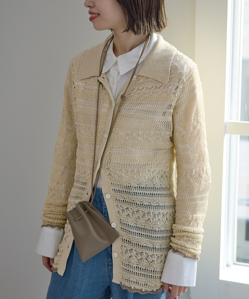 SLOBE IENA（スローブイエナ） ニット セーター レーシーニットシャツ