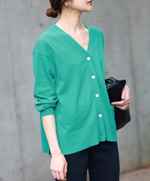 「SLOBE IENA」 ニットカーディガン - ネイビー レディース_画像5