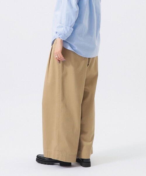beams boyワイド チノパンツ ベージュ サイズ0 BEAMS BOY（ビームス ボーイ） ワイドパンツ チノパン ワイド タック