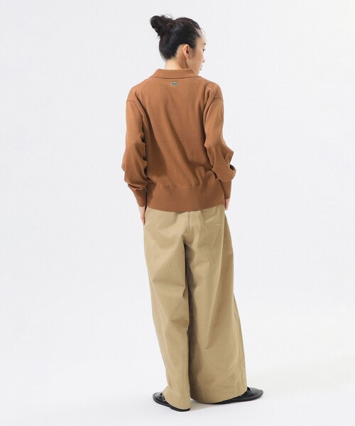 beams boyワイド チノパンツ ベージュ サイズ0 BEAMS BOY（ビームス ボーイ） ワイドパンツ チノパン ワイド タック