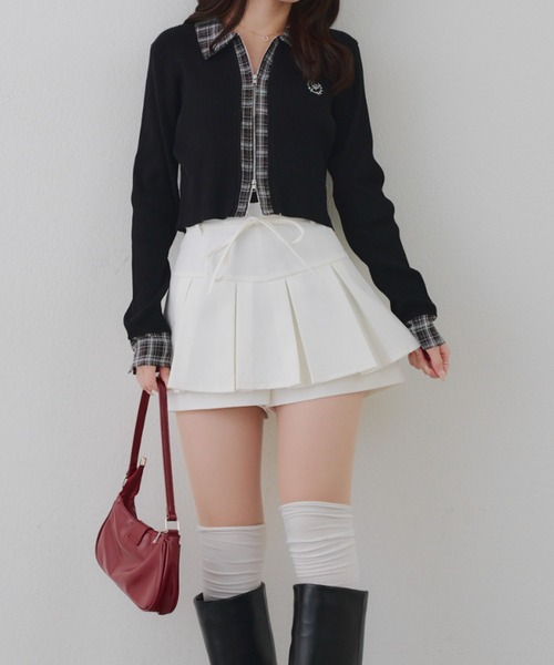 continuer de NICE CLAUP スカート 「2026SS」リボン付プリーツ