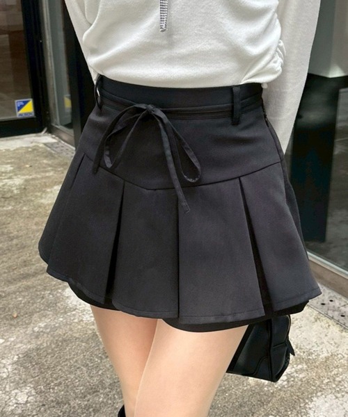 continuer de NICE CLAUP スカート 「2026SS」リボン付プリーツ