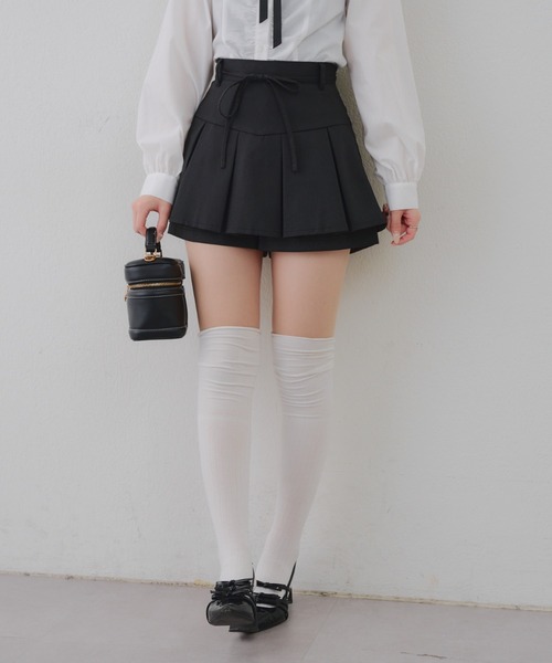continuer de NICE CLAUP スカート 「2026SS」リボン付プリーツ