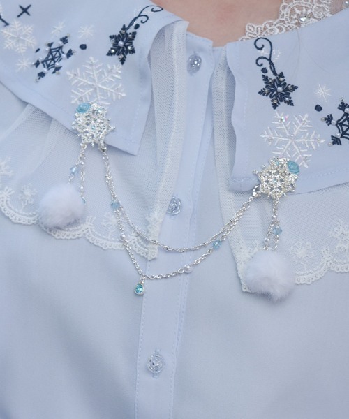 axes femme（アクシーズ ファム） 雪薔薇モチーフ襟クリップ