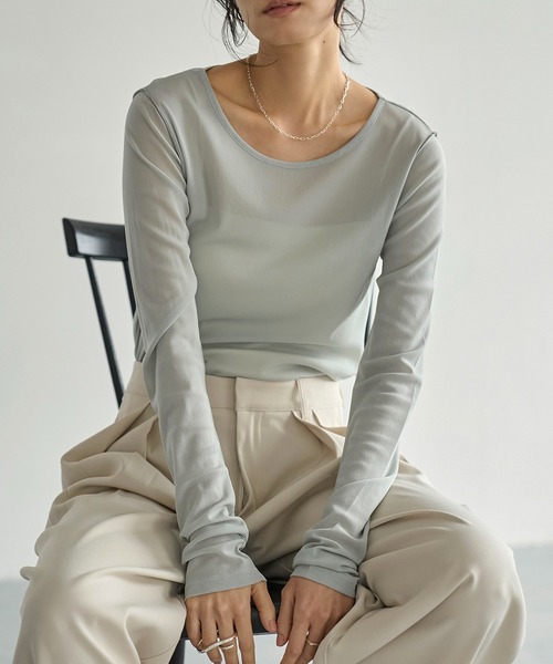 meilmada tシャツ 「追加」ロングスリーブメッシュシアートップス
