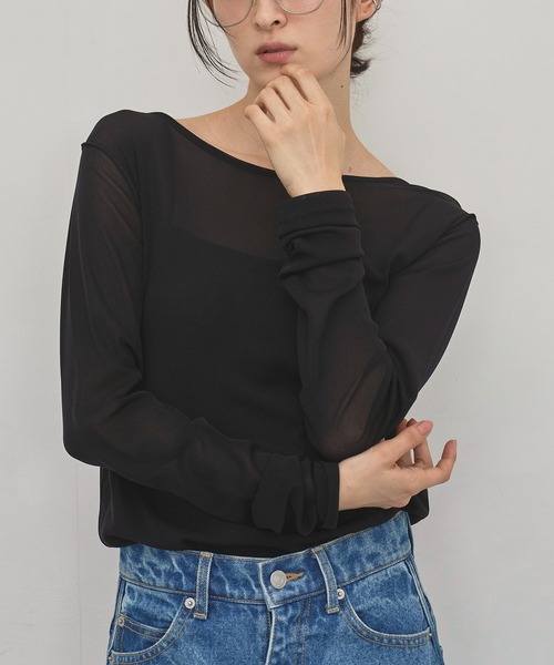 meilmada tシャツ 「追加」ロングスリーブメッシュシアートップス