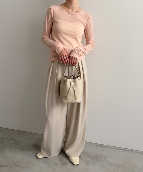 meilmada tシャツ ロングスリーブメッシュシアートップス レディース