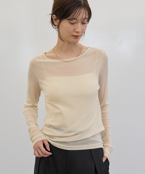 meilmada tシャツ 「追加」ロングスリーブメッシュシアートップス