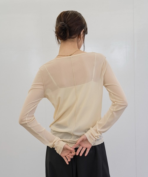 meilmada tシャツ 「追加」ロングスリーブメッシュシアートップス