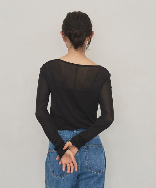 meilmada tシャツ 「追加」ロングスリーブメッシュシアートップス