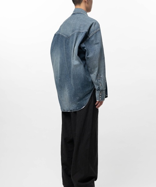 シャツ Kids Sticker Printed Denim Shirt メンズの画像